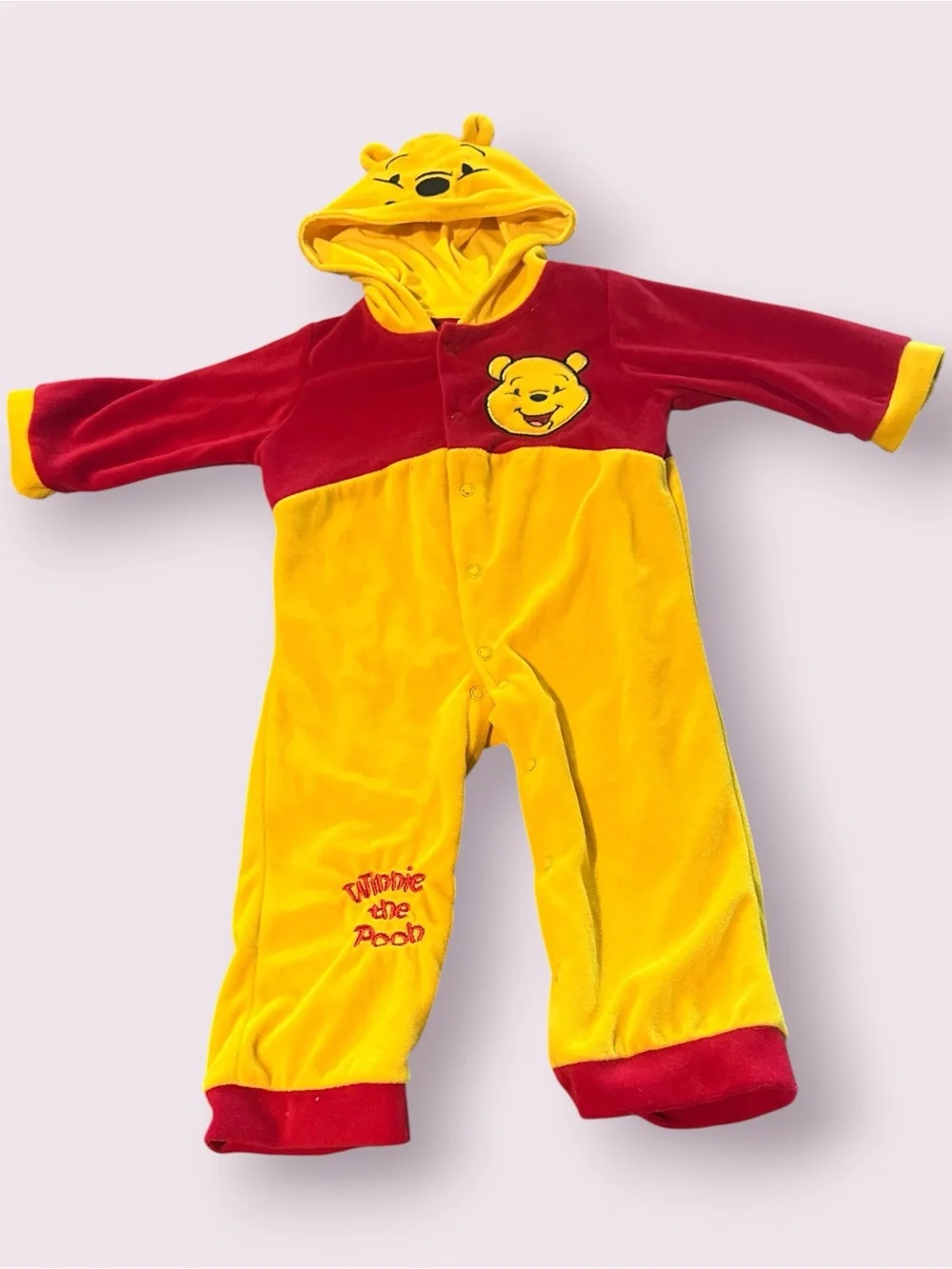 Disney Winnie The Pooh Baby One Piece Outfit With Hood Size 12-18 Months